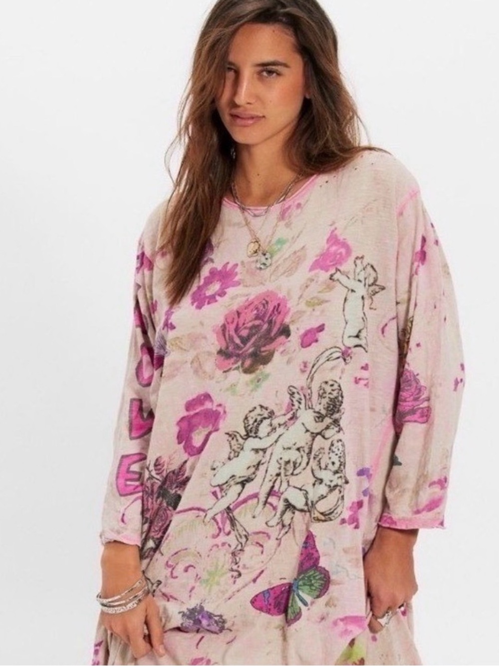 Magnolia Pearl Long Sleeve Pink Dress Amor Glow In The Dark Love Ladybug NWT